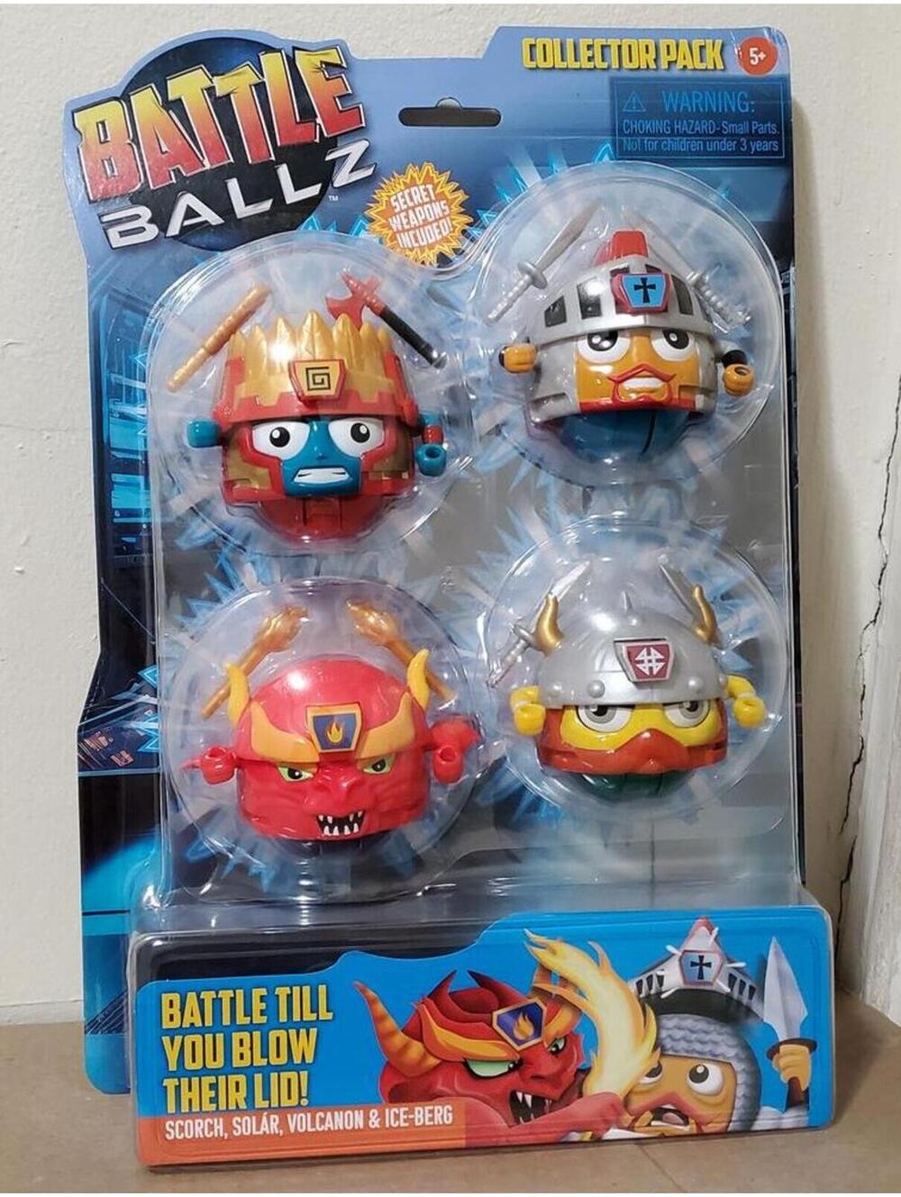 Battle Ballz Collector Pack Scorch Solár Volcanon Ice-Berg 4-Pack New Sealed